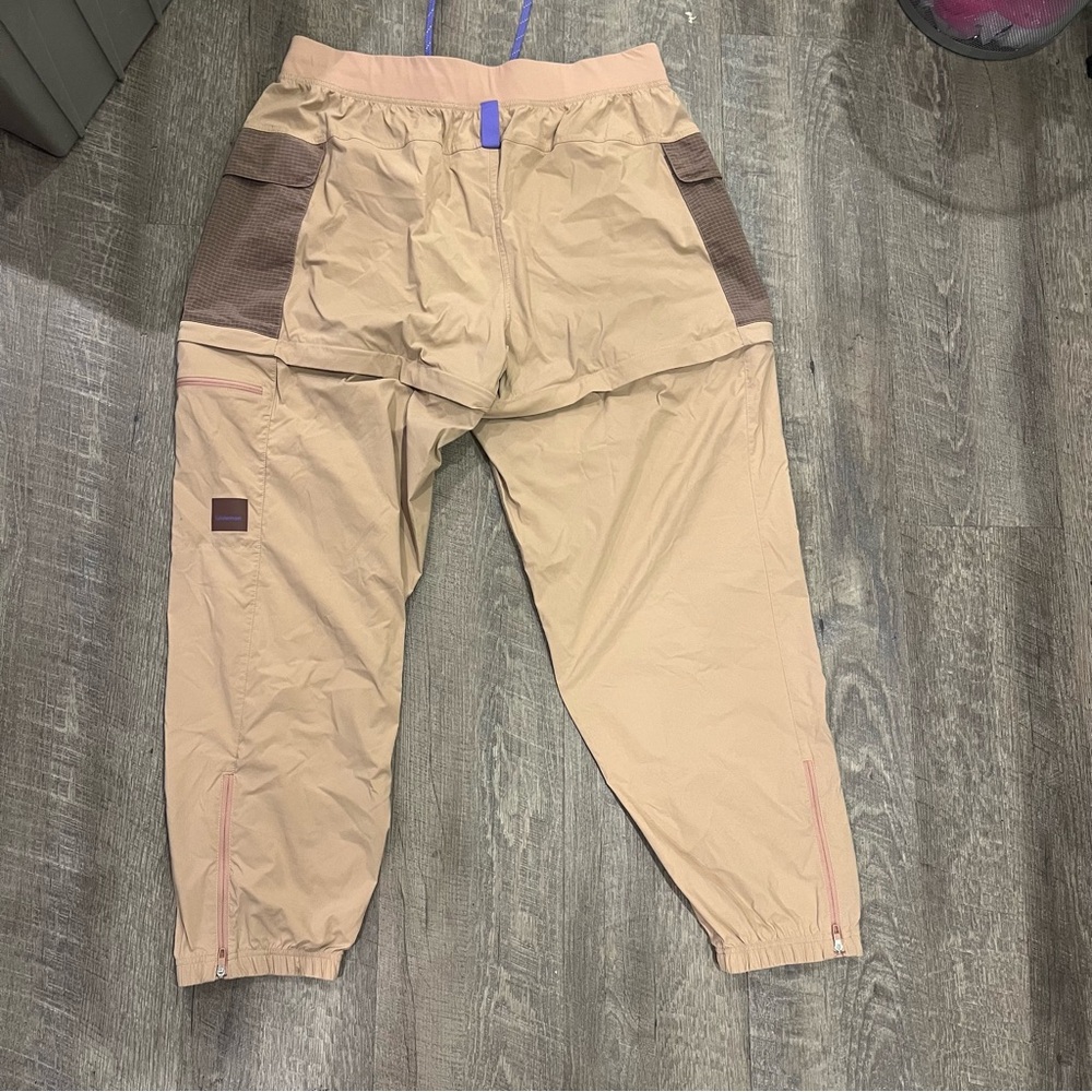 lululemon athletica Beige & Brown Track Joggers with Purple Drawcord - Picture 7 of 12